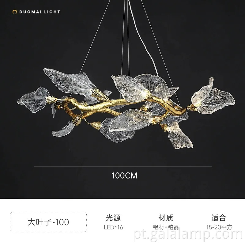 Luminária elegante de luminária pendurada no estilo ramo para mesa de jantar